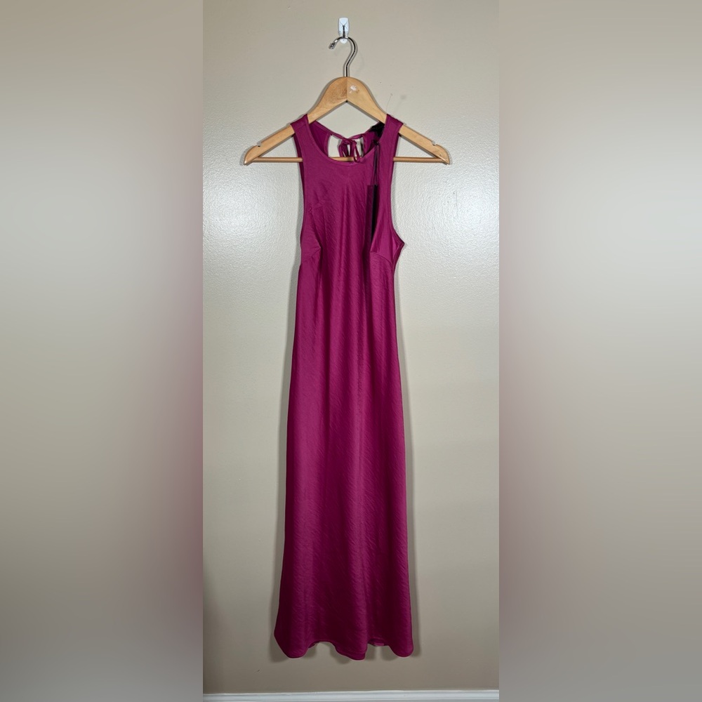 NWT House of Harlow 1960 Textured Satin Midi Slip Dress
